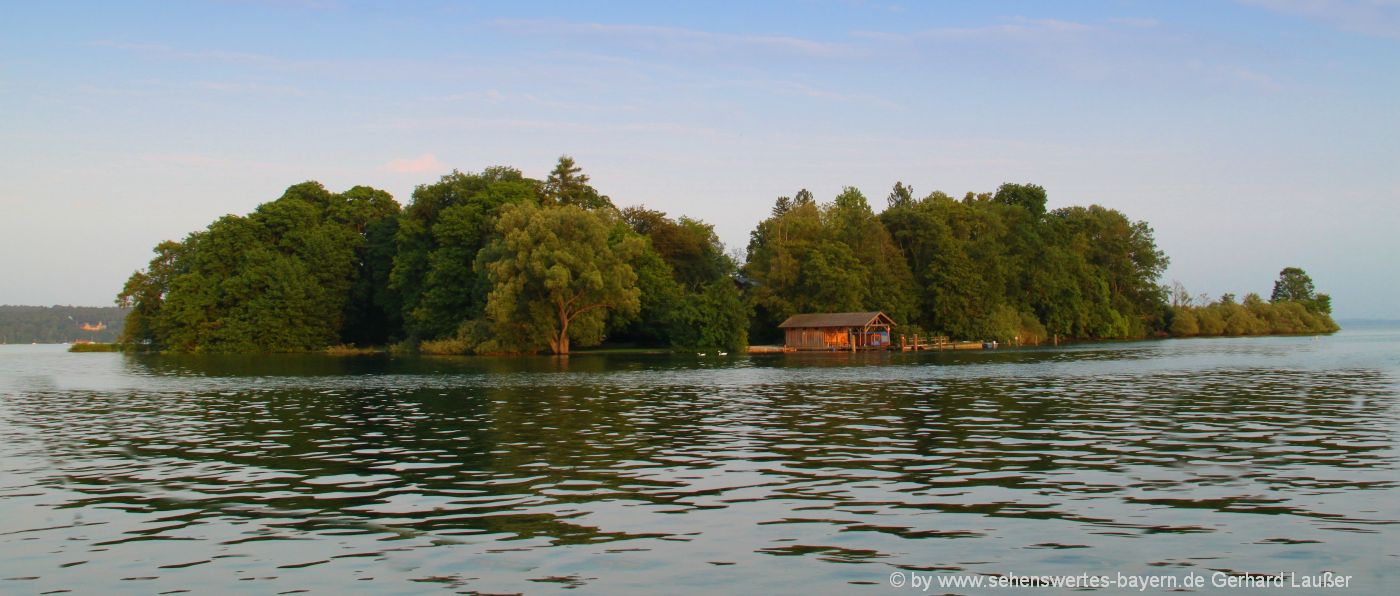 Ausflüge in Feldafing Sehenswürdigkeiten Roseninsel im Starnberger See