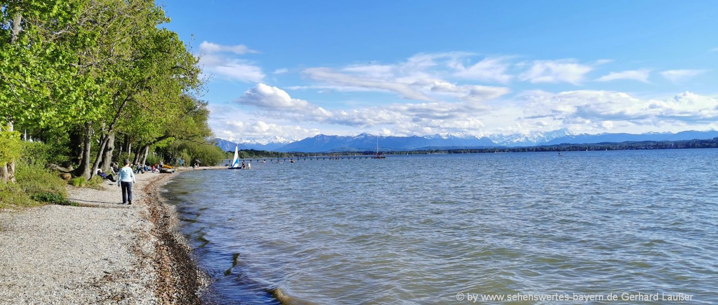 Starnberger See in Bayern Sehenswürdigkeiten Strandbad Freizeit